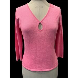 Audrey Talbott 100% Cashmere Keyhole Sweater Top L